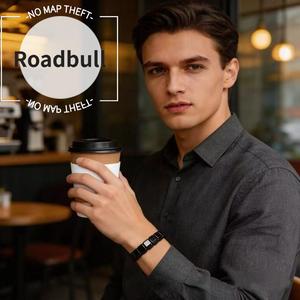 ROADBULL新しいしいメンズファッション黒胆石ブレスレット 幾何学模様ビーズ 男女兼用 伸縮性のあるトレンドアクセサリー 周囲のの20cm