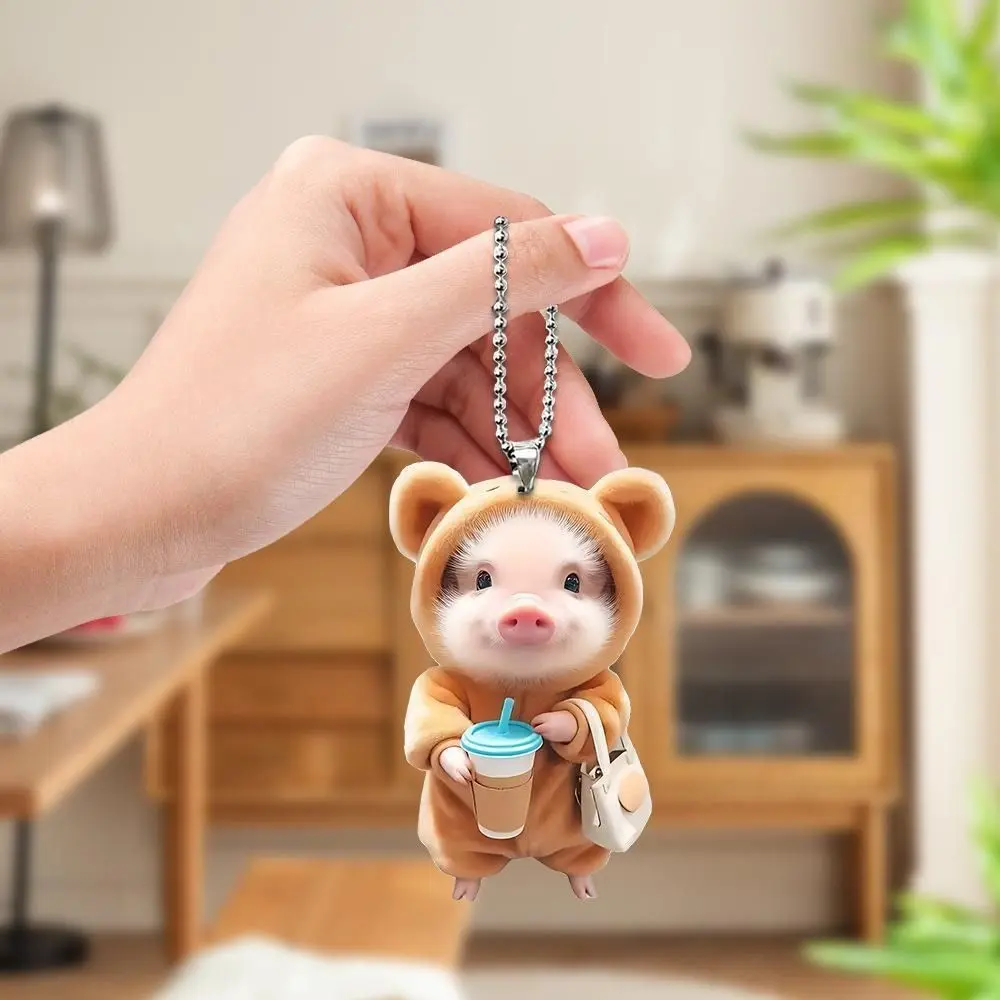 Dây Chuyền Chìa Khóa Heo Biker 2D, Thời Trang, Mặt Dây Chuyền Nội Thất Ô Tô, Hình Con Heo Dễ Thương, Mặt Dây Chuyền Chìa Khóa, Thích Hợp Cho Nội Thất Ô Tô Móc Khoá Móc Chìa Khoá Women Nữ