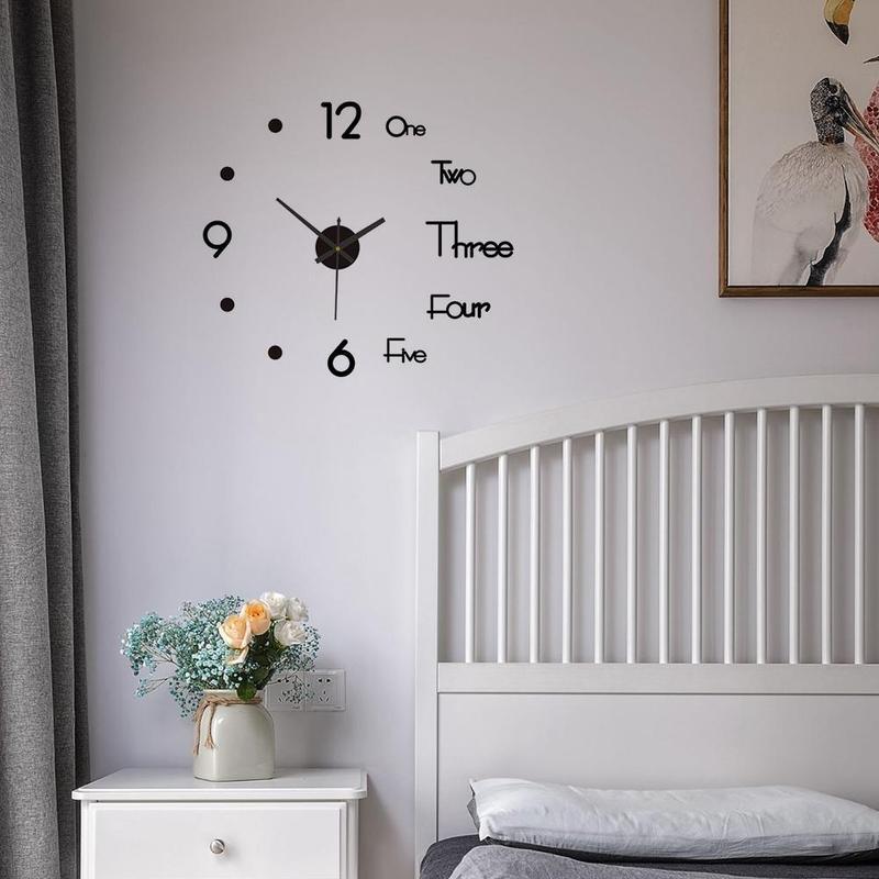 Đồng Hồ Treo Tường, Tự Làm, Không Khung 3D, Im Lặng Không Tích Tắc, Đồng Hồ Dạ Quang Ban Đêm, Đồng Hồ Treo Tường Gia Đình, O1A7 6
