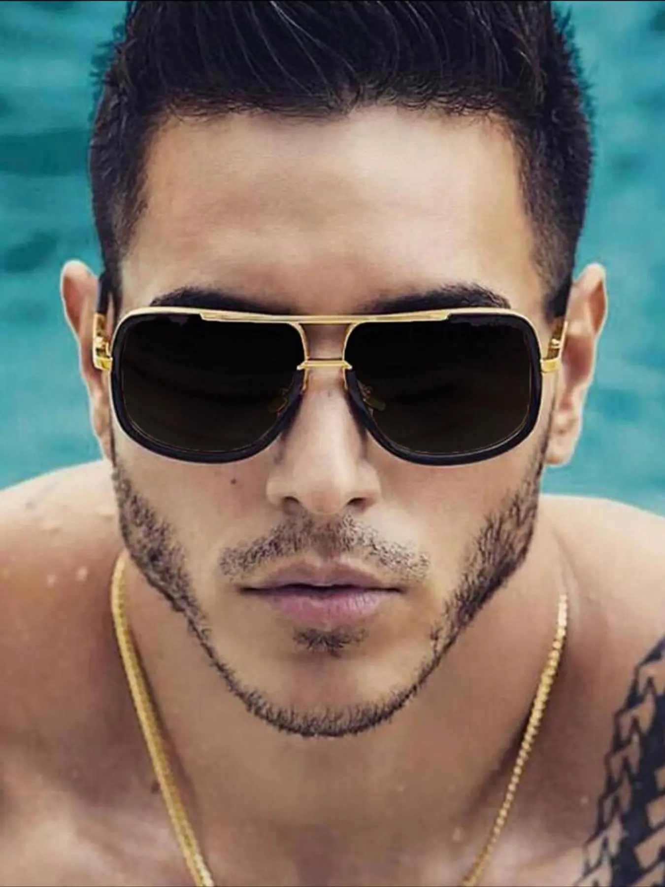 Men's Simple Style Double Bridge Sunglasses (1 Pair), Trendy Casual Sunglasses for Everyday Use, Fashion Accessories for Outdoor Activities