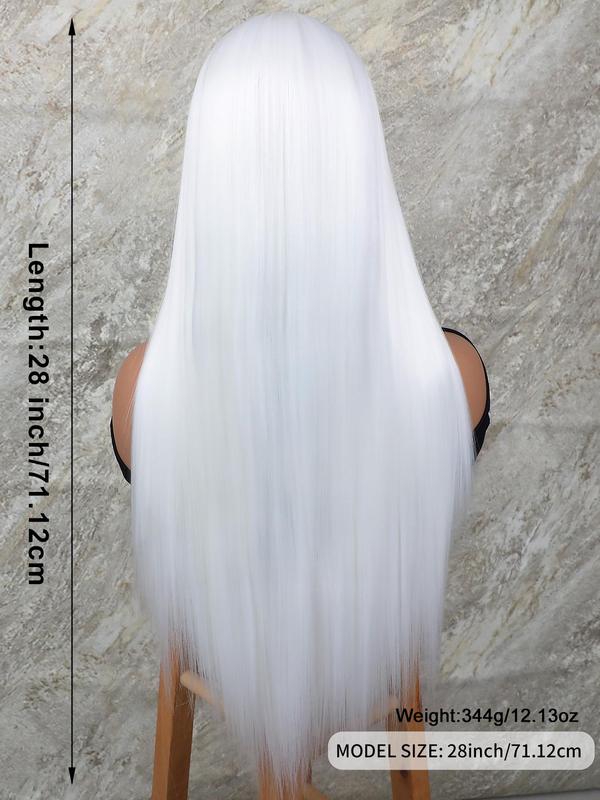 Hairstyle Ideas Women's 28inch Long Straight Synthetic Lace Front Hair Wigs, Glueless Natural Fluffy Heat-resistant Wigs without Bangs, Trendy Synthetic Wigs for Party, Daily Hairstyle Ideas, Gifts for Girlfriend 7