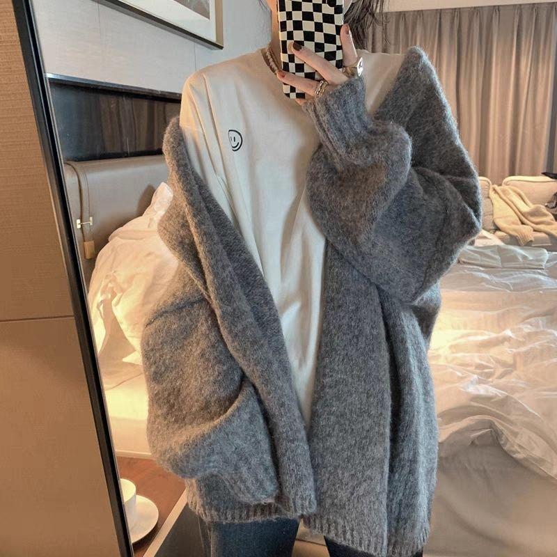 Product Introduction of Áo Len Phong Cách Thường Ngày Áo Cardigan Dệt Kim, Áo Khoác Dài Trung Bình Mùa Thu Và Mùa Đông Của Phụ Nữ, Mặc Nhẹ Nhàng, Phong Cách Hàn Quốc, Nhỏ Và Dày, Phong Cách Mori 6