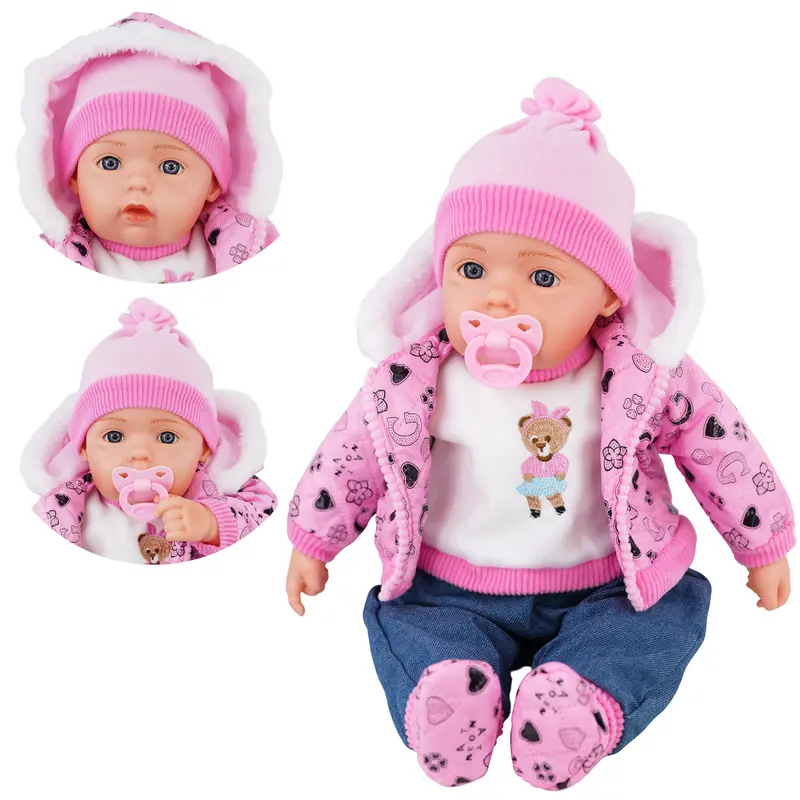 BiBi Doll "Pinky" Lifelike Large Size 20" Soft Bodied Baby Doll Girl With Neon Pink Design, Dummy & Sounds Toy Doll for Ages 18 Months + 0