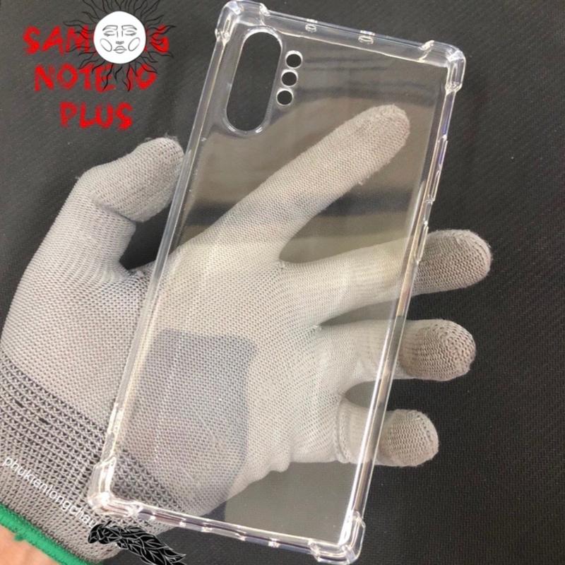 Ốp Lưng Samsung Note 10 Plus Dẻo Trong Suốt Chống Sốc Có Gù Bảo Vệ 4 Gốc
