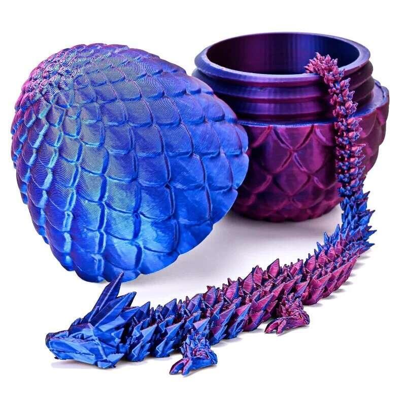 Product Introduction of 1/2PCS 3D Printed Egg with Full Dragon Modle Movable Rotatable Articulated Desktop Ornament Kid Toy 10