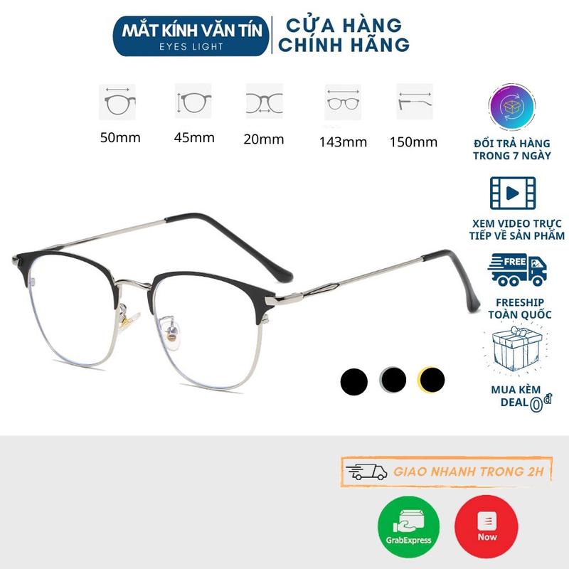 Gọng kính cận T556 mắt kính vuông nam nữ chất liệu càng kim loại cao cấp không gỉ