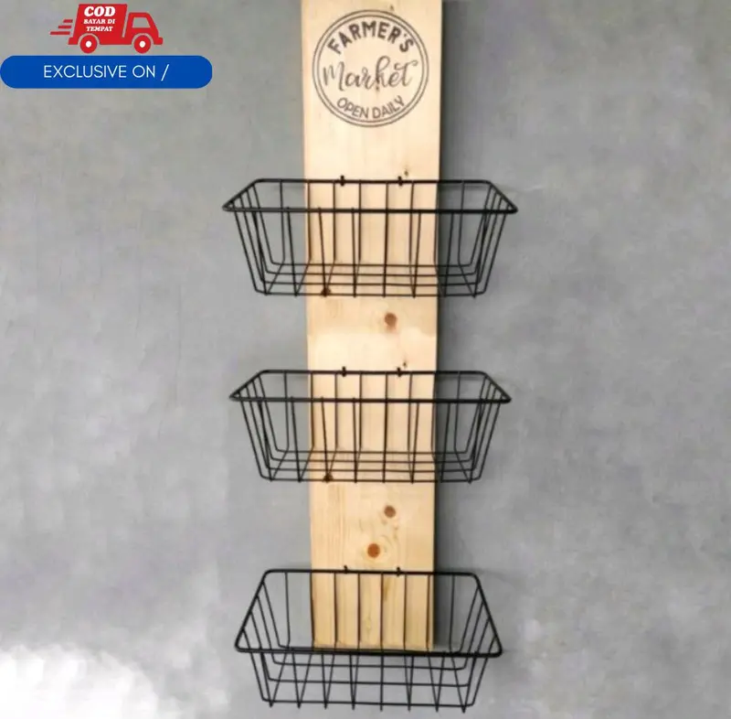 Keranjang Bumbu / rak Bumbu / Keranjang besi tingkat / Keranjang Multifungsi / Penyimpanan Simple rak stiker 0