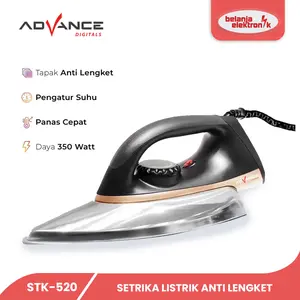 ADVANCE SETRIKA LISTRIK GOSOKAN BAJU ANTI LENGKET STK-520