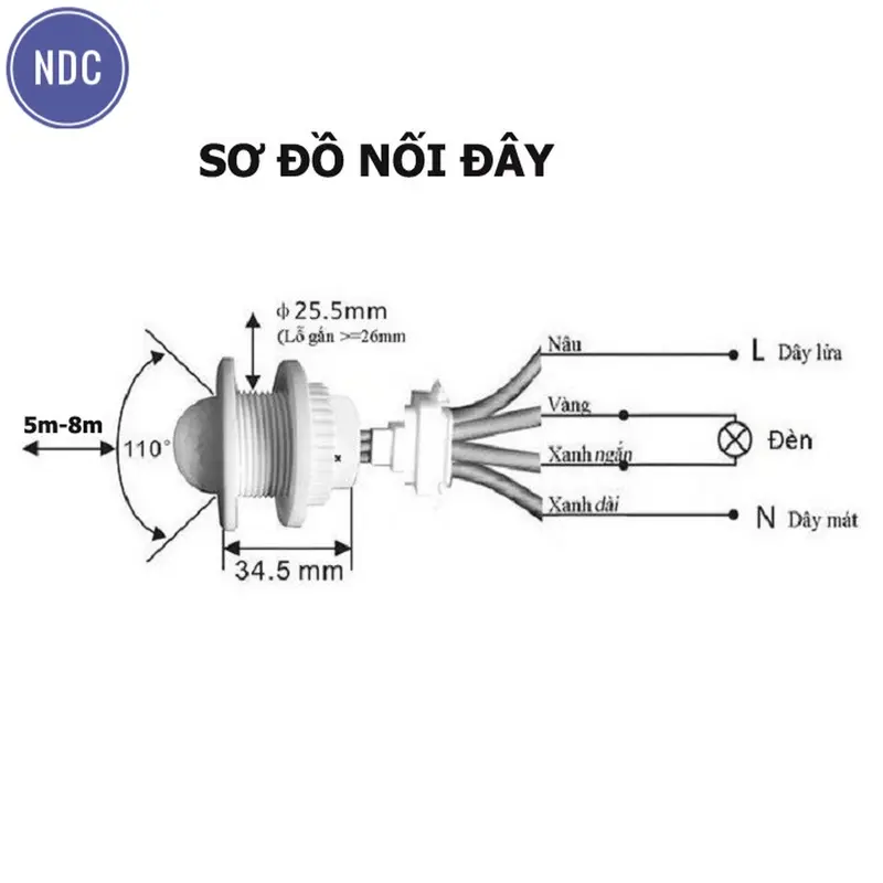 Công Tắc Cảm Biến Chuyển Động Hồng Ngoại (LOẠI 1) Tuỳ Chỉnh 5-24V DC, 220V AC 5