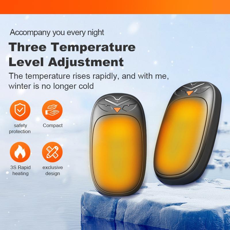 Product Introduction of Rechargeable Hand Warmers, 2 Counts Long Time Heat Electric Hand Warmers, Portable Heater Warmers with 3 Heat Settings, Gifts for Men, Women, Camping, Hunting, Golf, Football, Valentine's Day gift 2