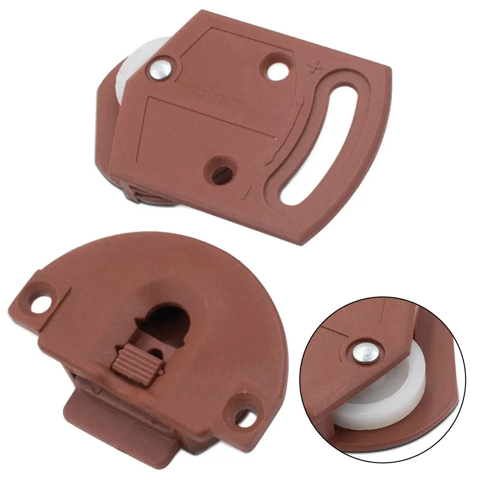 2pc Vintage Style ABS Wheel Single Pulley Furniture Sliding Door Roller Set