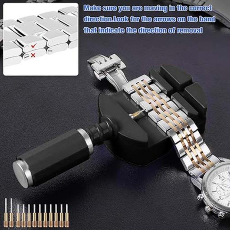 Professional Watch Link Band Sizing Removal Tool Kit for Watch Bracelet Adjustment, Watch Pin Removal Adjustment Tool Kit, Hardware, for Watch Precision Screws, Handle 3