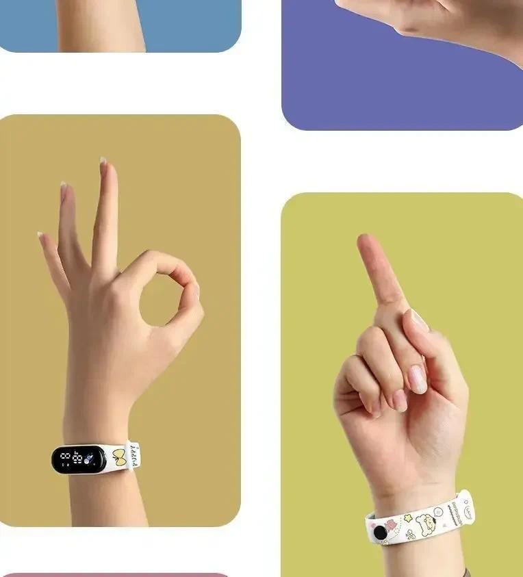 Product Introduction of 2024 New Mlnlso Sanrio Cute Kuromi Cinnamoroll Ins Cartoon Watch Strap Waterproof Student Toy Kids Electronic Watch Girl Gift 8