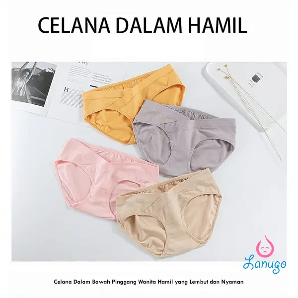 Celana Dalam Hamil Jumbo Bahan Katun Briefs Elastis Seamless Low Waist CD Maternity Panty / Celana Dalam Ibu Hamil 1