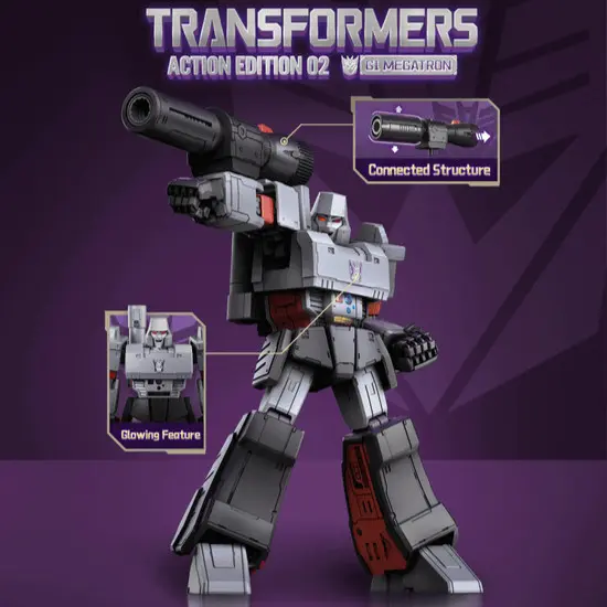 Blokees Figures Transformers Action Edition 02 G1 Megatron Model Kits 40 Years 3