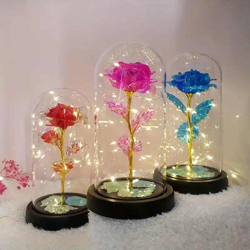 Lampu Meja Lampu LED Mawar Abadi, Hiasan Bunga Kerajang Romantik, Cahaya Lembut, Sesuai untuk Bilik, Hadiah Perkahwinan, Hadiah Hari Valentine, Lampu Malam Teman Wanita, Sesuai untuk Mencipta Suasana Selesa
