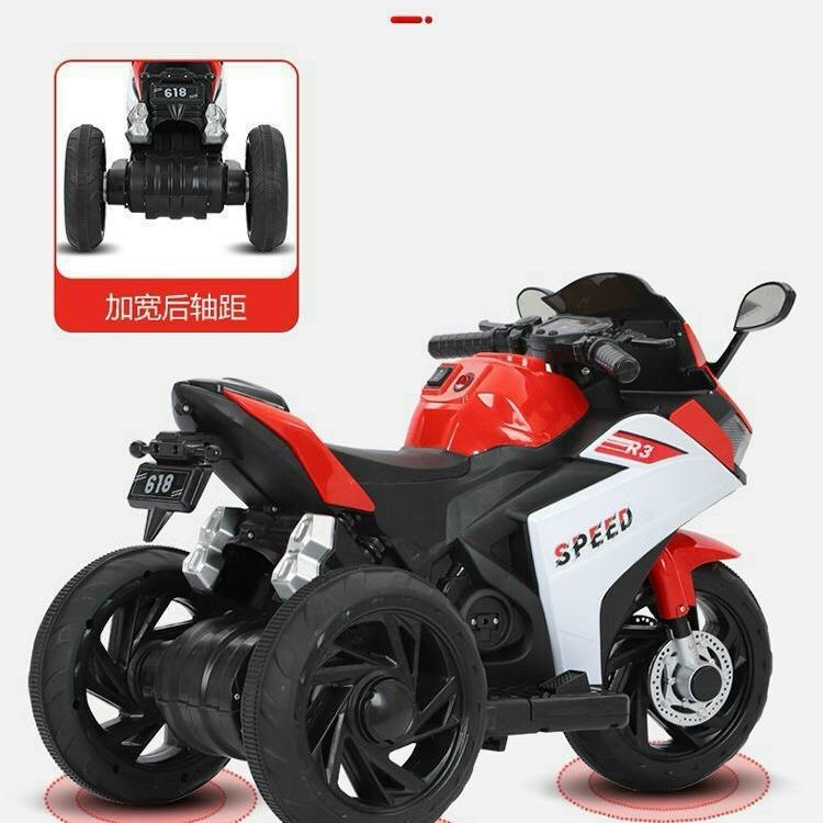 Xe máy điện cho bé Xe mô tô cho bé trai R3 mẫu nhỏ sử dụng chân ga Đồ Chơi Chòi Chân 3