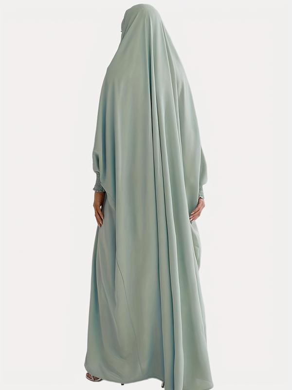 Product Introduction of Middle East Muslim Women's Wear Pure Color Ribbon Hijab Robe Arabian Gown 5