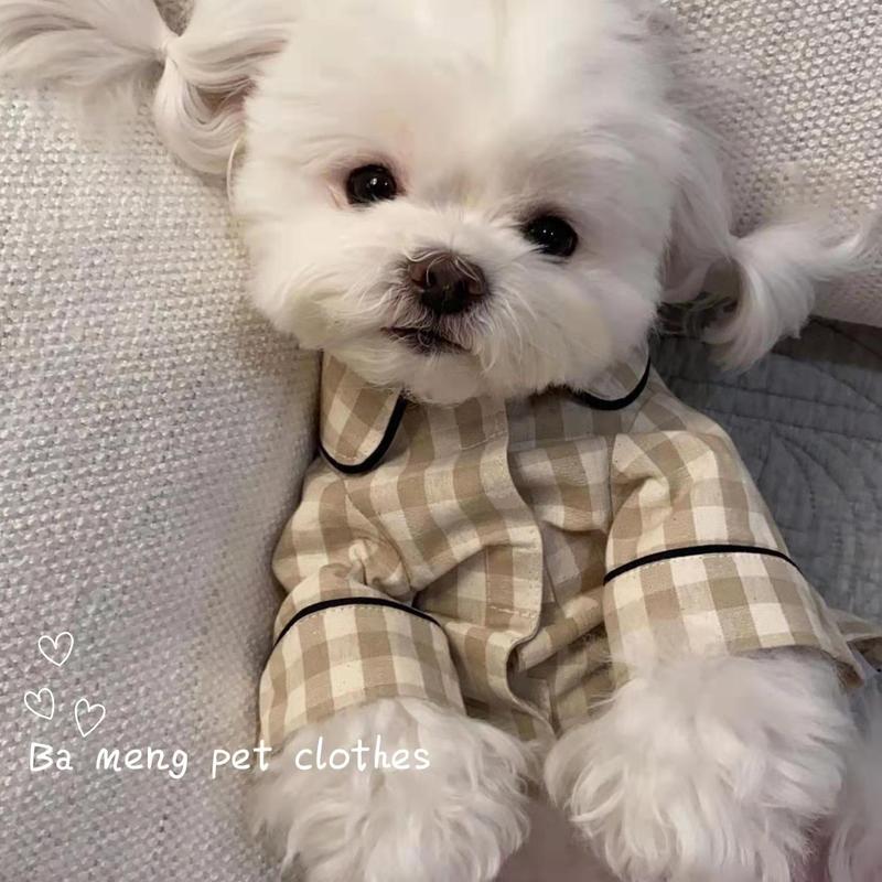  Bộ Đồ Ngủ Cho Chó chó Con Thú Cưng Phong Cách Hàn Quốc INS Thích Hợp Cho Teddy Bichon Pomeranian Mỏng Thích Hợp Cho Mùa Xuân Và Mùa Hè Quần Áo Mặc Nhà áo  con  chó đồ  mặc  cho  cún  poodle 