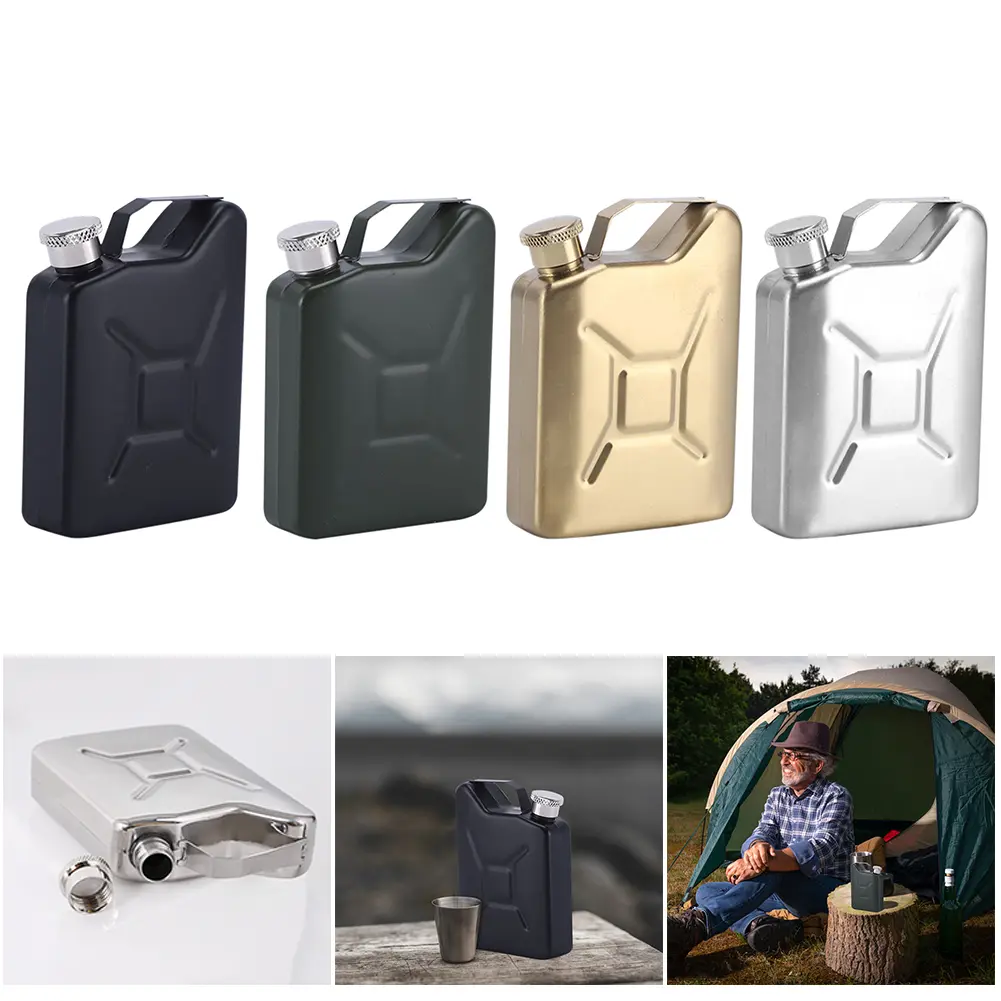 Barrel Wine Pot Stainless Steel Liquor Flask Cylindrical Portable Mini Drinkware