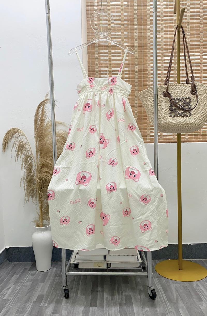Product Introduction of Đầm nữ hai dây hoạt hình dễ thương chất xốp form rộng 40_65kg (dây áo có tăng đơ chỉnh dây) 5