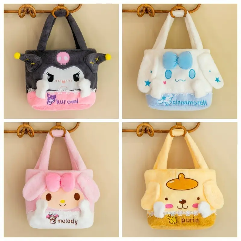 Túi Nhồi Bông Sanrio, Có Cinnamoroll, Melody, Kuromi, Dành Cho Nữ, Túi Tote Túi Xách, Túi Đeo Vai, Thời Trang, túi Messenger Nữ, Thích Hợp Làm Quà Tặng Bé Gái Bag Da 2