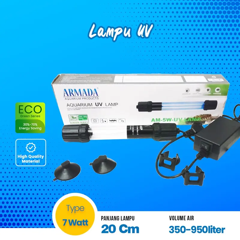 Lampu UV Ultraviolet Aquarium 5 7 9 11 13 15 20 Watt 1