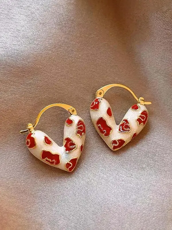 Heart Shaped Earrings, Fashionable Jewelry for Women, Daily Clothing Decor, Trendy All-match & Exquisite Jewelry for Birthday Gift 5
