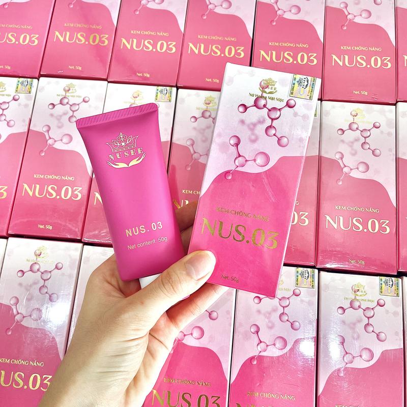 Kem chống nắng phân cực Nus03 NUSEE Mộc Mỹ Nhân mẫu mới 50g chăm sóc da bảo vệ da khỏi tia UV, nâng tone, SPF 50+