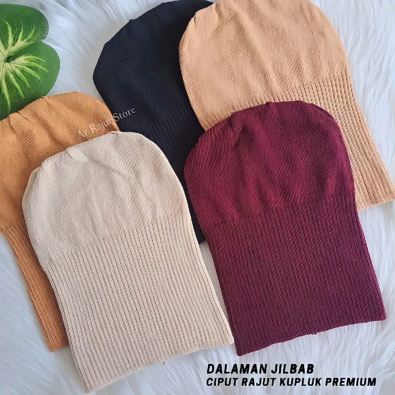 Ciput Rajut Kupluk Premium Inner Jilbab Salur Dalaman Kerudung Anti Pusing Turki Arab Instan  wanita Dewasa 0