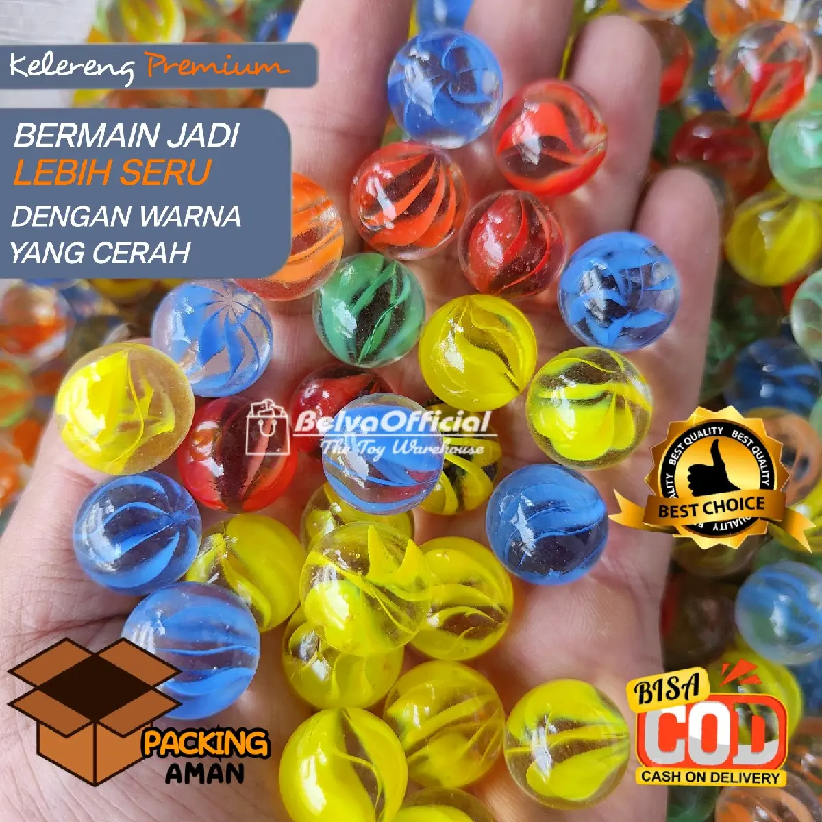 50 butir Kelereng Balap Race Marbels