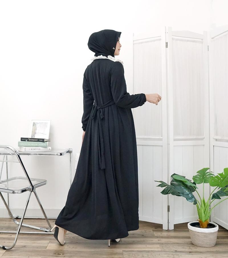 Product Introduction of Gamis Renda sweet lengan panjang model fashion wanita muslim modem terbaru new arrival model kekinian kombinasi brukat 13