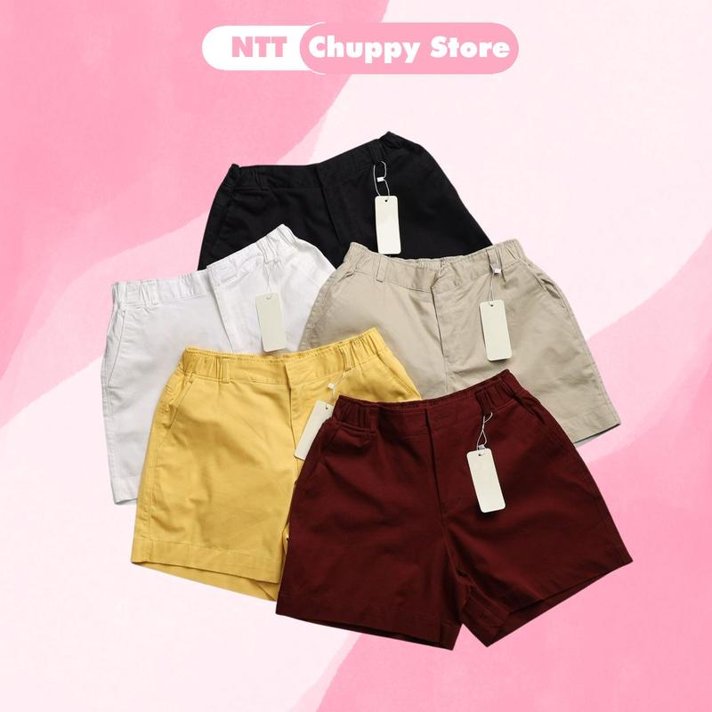 [FORM QUẦN NHỎ] Quần short kaki nữ - Lưng thun, khoá kéo - 42kg đến 71kg