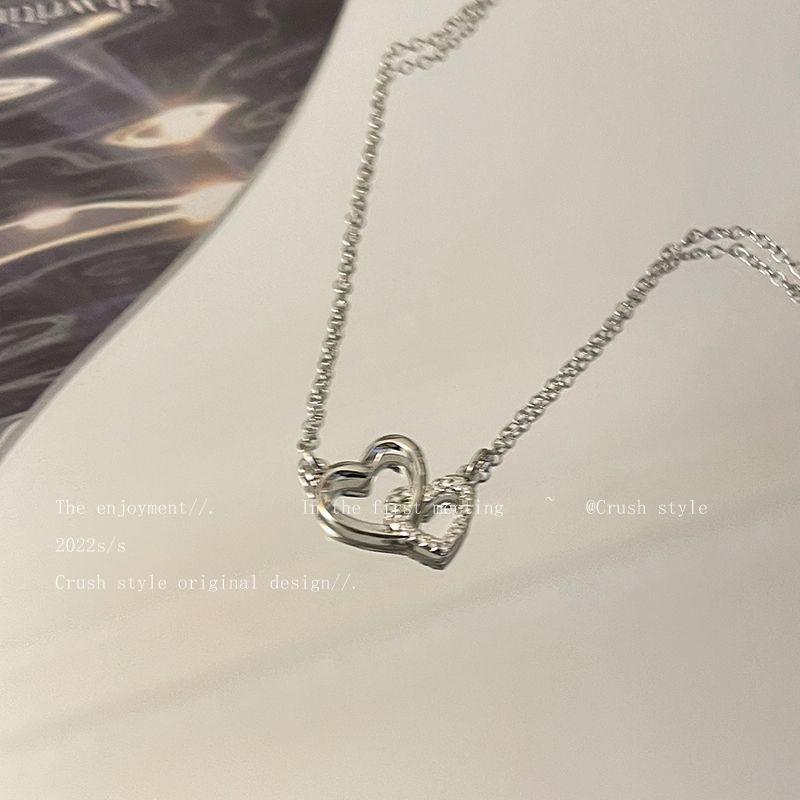 Vòng Cổ Dây Chuyền Xương Đòn Tình Yêu Lồng Vào Nhau, Dành Cho Phụ Nữ, Giá Cả Phải Chăng, Phong Cách Sang Trọng, Mặt Dây Chuyền Ngọt Ngào Và Ngầu Thích Hợp Làm Quà Tặng Cho Bạn Gái Và Bạn Gái Trang Sức Women 2