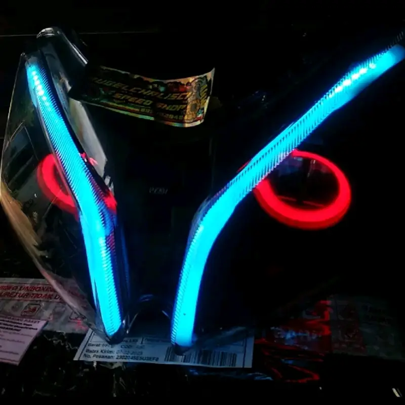 reflektor mika lampu depan vario 110 karbu custom daymeker alis diam Motor 3