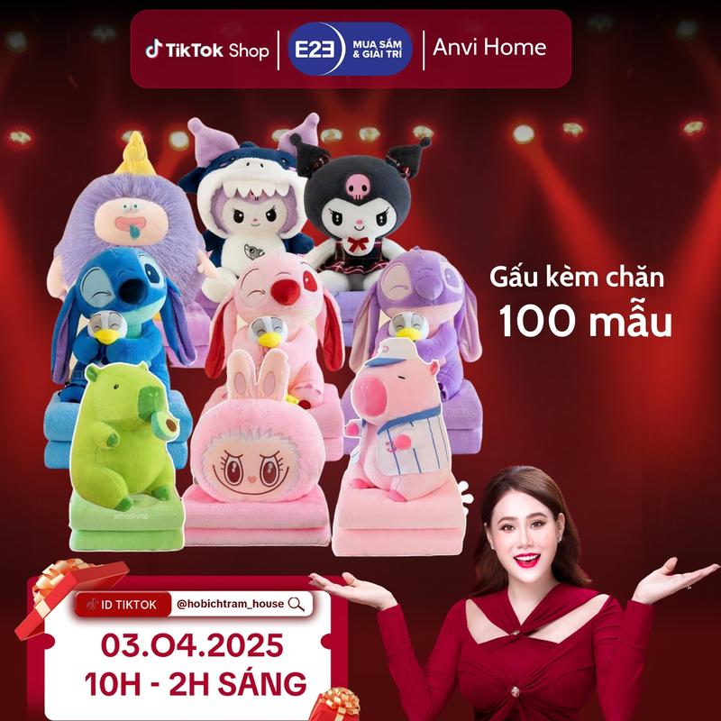 [100 MẪU GẤU KÈM CHĂN]BỘ CHĂN GỐI VĂN PHÒNG GẤU BÔNG KÈM CHĂN M1XM6 NHÀ ANVIHOME Mềm Có thể giặt Cotton, Capybara, hải ly loopy, lena, gấu dâu, mèo hoàng thượng, kurumi, heo chuột