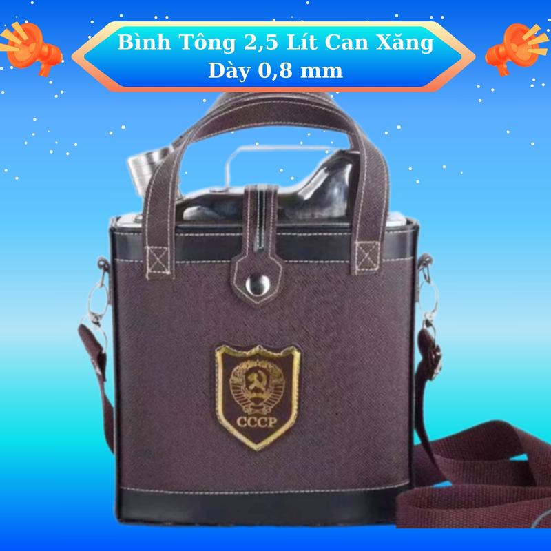 Bình Tông inox 2,5 lít Cao Cấp Dáng Can Xăng inox 304 đựng nước, Đựng Gụ cho các Bác mang đãi Anh em, bạn bè không sợ bể vỡ dày 0,8mm
