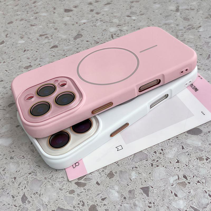 Premium Soft Casing with Magsafe Magnetic Matte Pink Silicone Case For iPhone 13 11 12 14 16 15 PRO MAX 15PLUS Black Titanium Color Cover 8