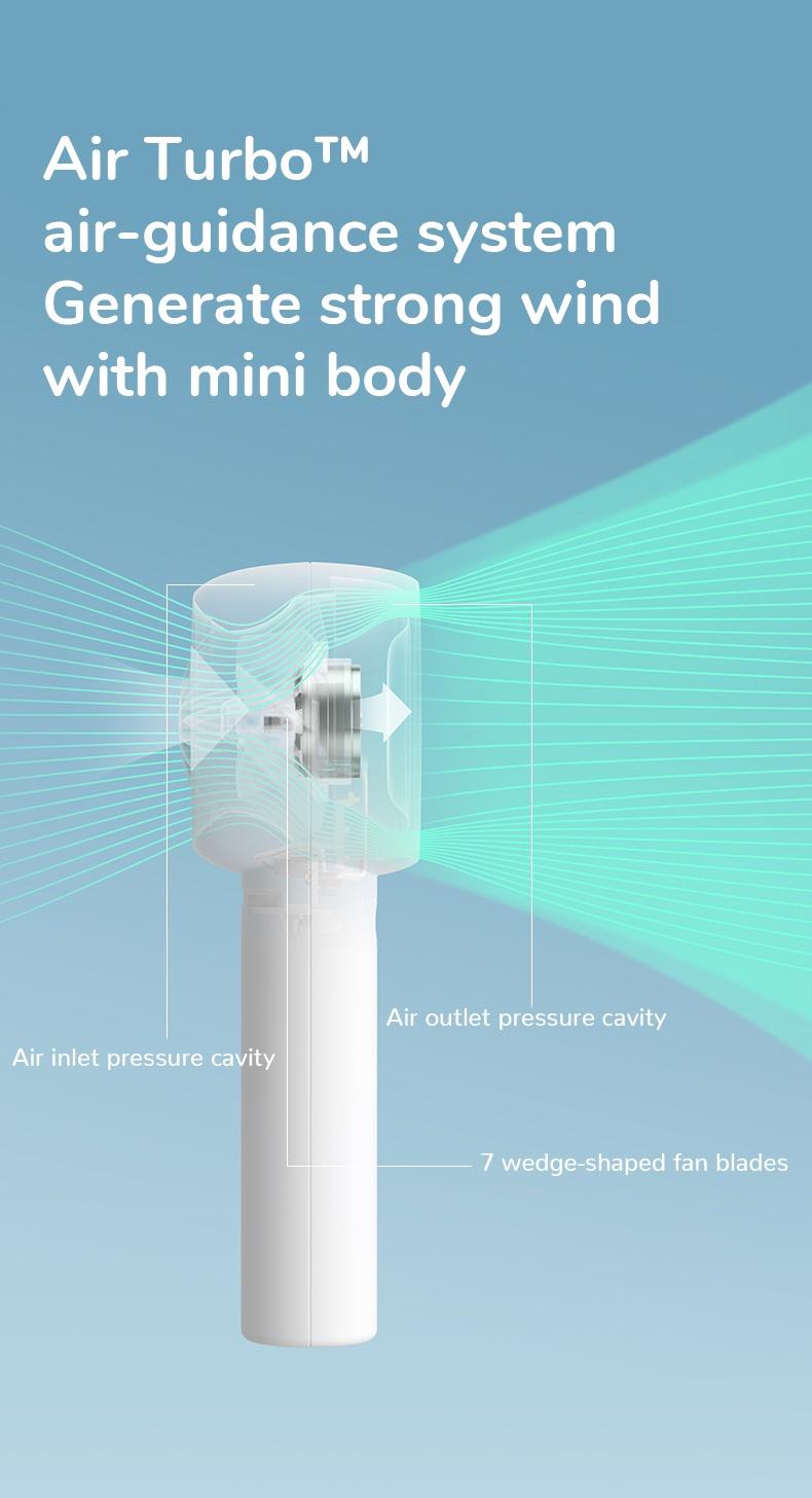 Product Introduction of JISULIFE Mini Fan Portable Leafless Pocket Fan USB Rechargeable 4500mAh Battery Desk Fan Strong Wind Mobile 10