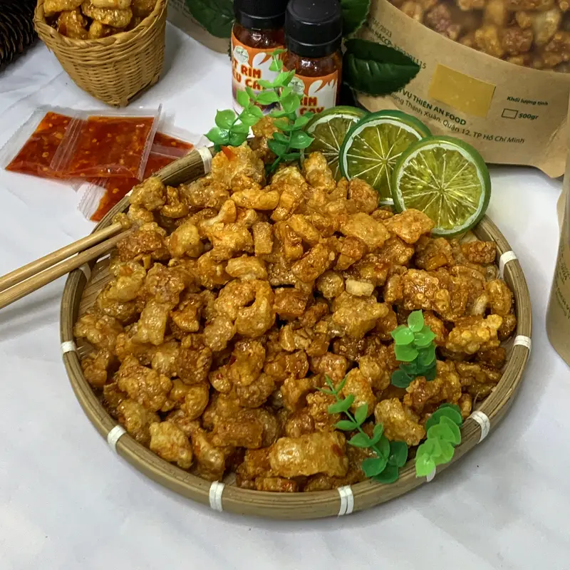 Thiên An Food - Tóp Mỡ Rim Mắm Tỏi [Snack, Thức Ăn] Ăn Vặt, Ăn kèm với bánh tráng Cay Da Heo     sấy  khô  giòn 2