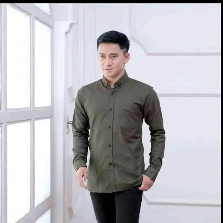 Kemeja polos Flanel ABU-ABU Pria lengan panjang.Kemeja Pria Lengan Panjang Distro-Kemeja Pria Terlaris Kemeja Hitam Casual