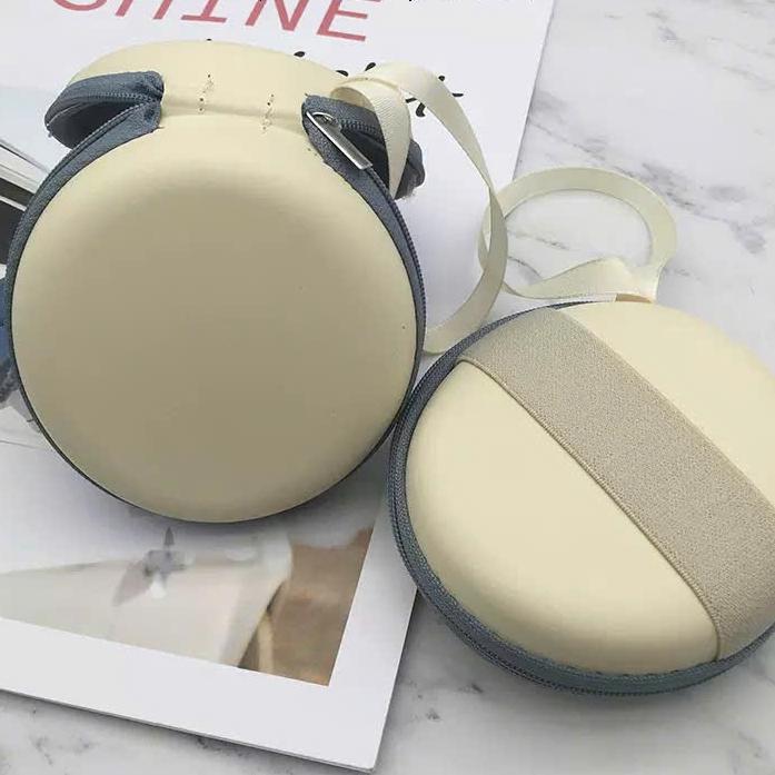Bao da tròn gấp gọn tiện lợi dùng để đựnġ kính tai nghe mini dễ mang theo có dây đeo KHÔNG KÈM KÍNH