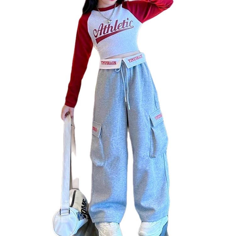 (Ath)Set áo Vải Cotton quần nỉ cho bé set đồ bé gái 14-19kg