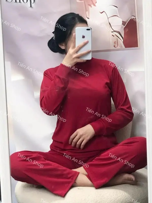 Bộ Tăm cổ tròn quần xuông ,chất mềm mát co dãn thoái mái Nữ Women Top Áo set 1