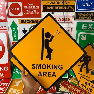 SIGN CUSTOM SMOKING AREA 30x30cm RAMBU PETUNJUK ARAH