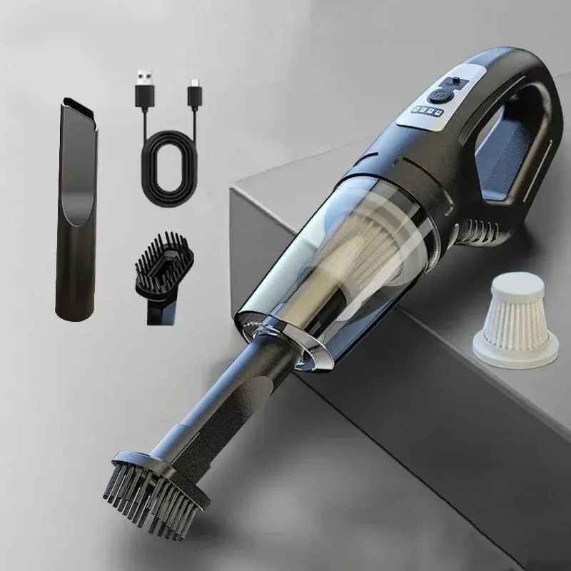 Pembersih Vakum Kereta Mudah Alih, 120 W, Pembersih Vakum Tanpa Wayar, USB Boleh Dicas Semula, Sedutan Kuat, Sesuai untuk Auto, Rumah, Pejabat, Haiwan Kesayangan Vacuum