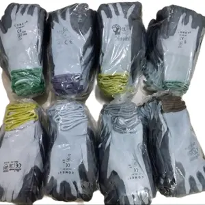 Sarung Tangan Kaos Tangan Kerja Serbaguna Lapis Karet 1 Lusin ABU