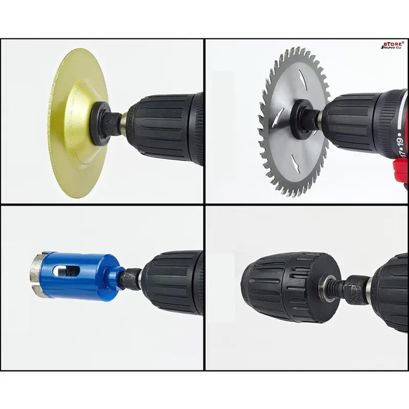 Bộ chuyển đổi máy khoan thành Máy Mài, Máy Cắt, Tay mở máy mài 100mm,  Đầu Chuyển Gắn Máy Khoan Thành Máy Cưa Cắt Mài 7