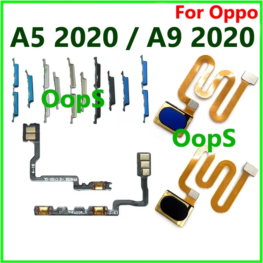 Power Volume button flex Fingerprint Sensor For oppo A5 A9 2020 A11 Switch Power ON OFF Key Mute Volume control Button Ribbon Flex Cable