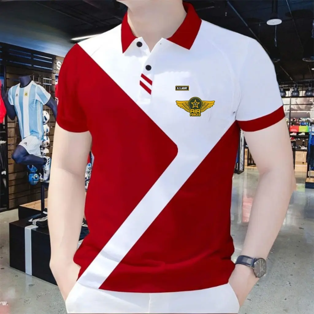 Áo Polo, In Logo Tinh Tế POLO, Thời Trang, In Khối Màu, Áo Thể Thao, Ngắn Tay, Dành Cho Nam Giới, Thoải Mái Menswear Shirt